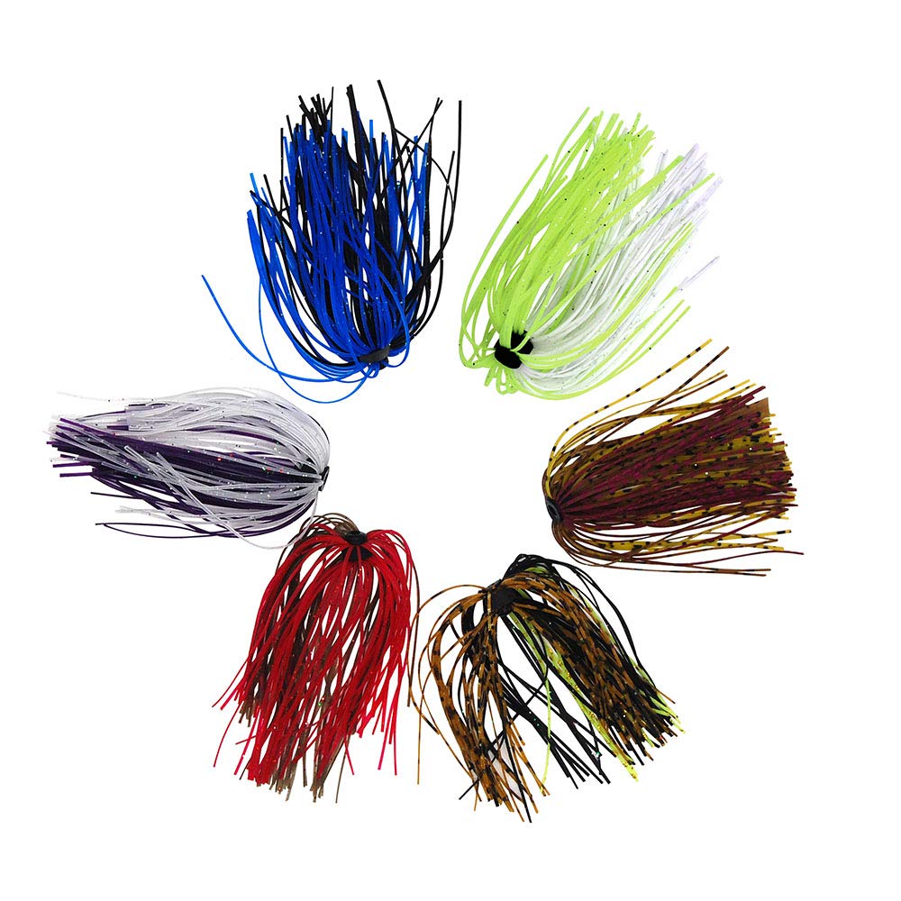 Rubber Football Bass Fishing Brush Silicone Rubber 5 6 Rubber 6 6 Total 18 Pieces Jigs, Jigs, Lures, 1/4oz, 3/8oz, Guard, Skirt, Colors, Jigs, Worms,