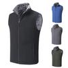 Men Winter Vest Sleeveless Stand Collar Solid Color Fleece Thick Keep Warm Plus Size Neck Protection Winter Waistcoat for Daily Wear