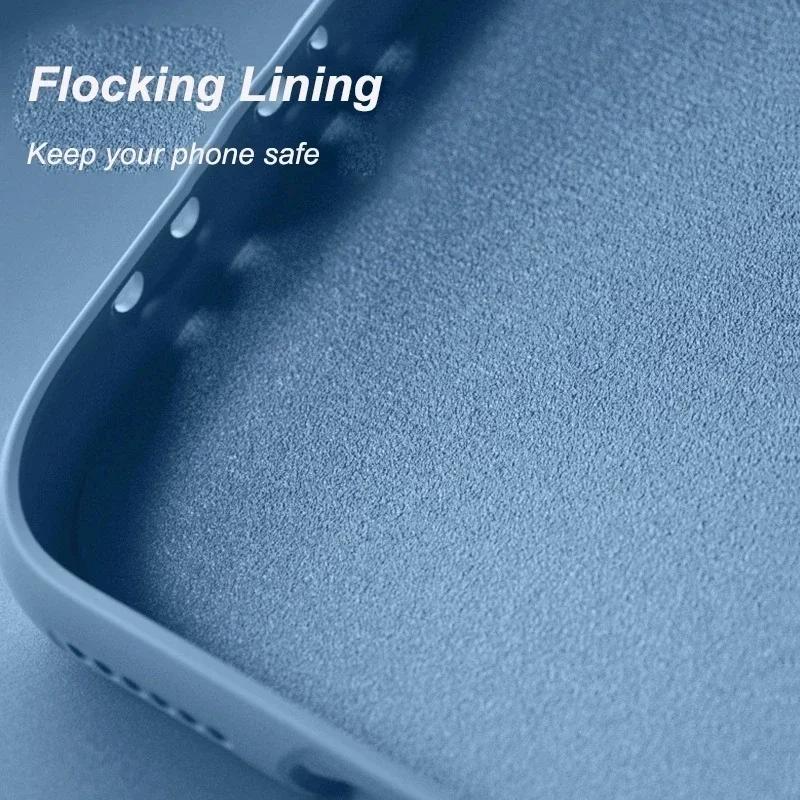 For Apple For Iphone 16 Pro Case Cover For Iphone 1 14 13 12 11 Pro Max mini SE XR X Coque Funda Capa al Liquid Silicone case