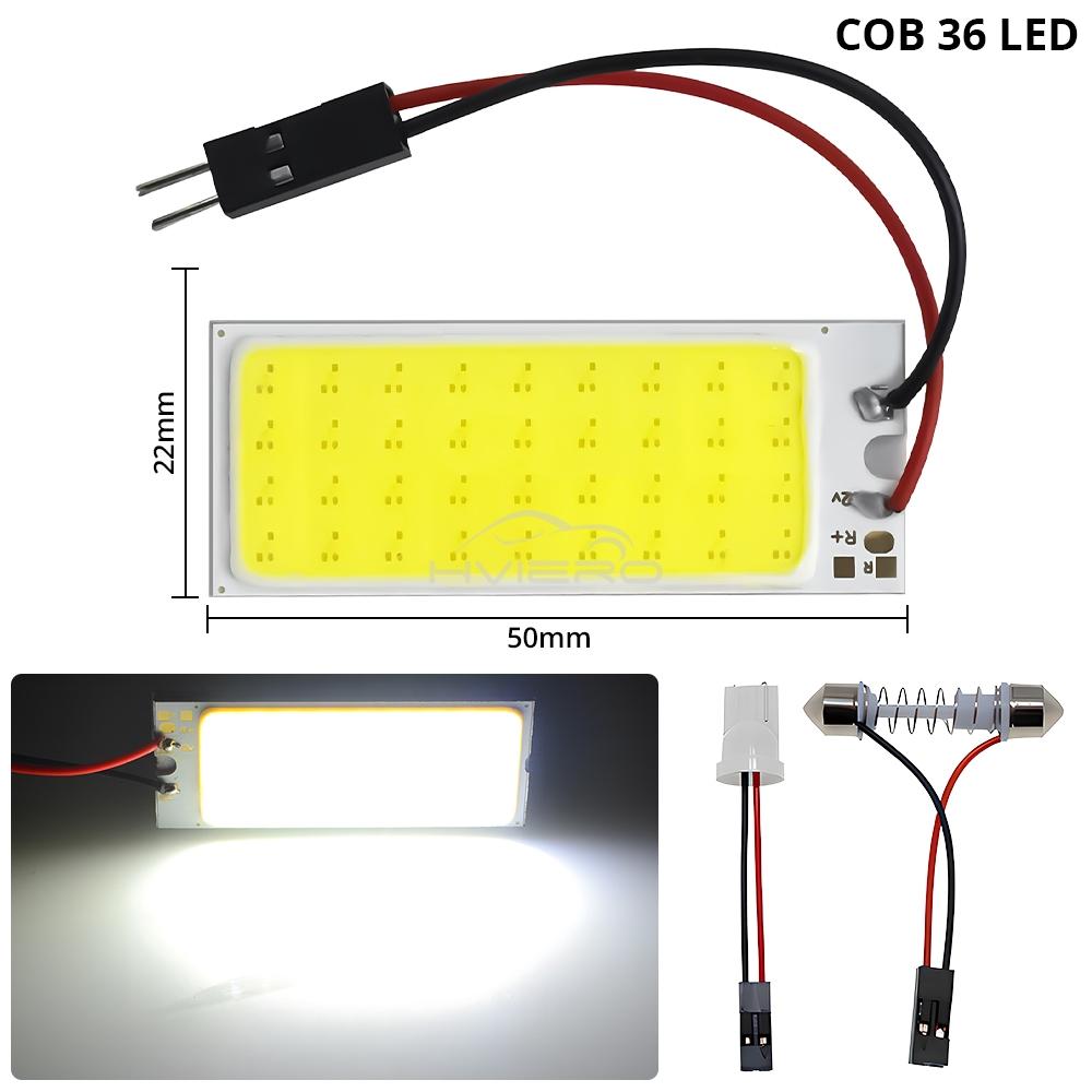 T10 C5W Car Led Cob 16/24/36/48SMD White Parking Bulb Auto Interior Reading Panel Lamp Super Bright Festoon License Plate Lights Dome Lights 6