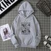 Street Fashion Lotus Flowers Printed Pattern Hoodie American Goth Hip-Hop Loose Casual Versatile Oversized Pullover Women