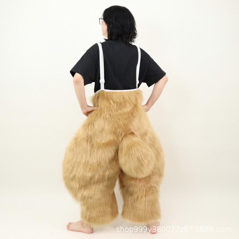 Adult Fursuit Costume Cosplay Outfit - Adorable Bunny With Floppy Ears Plush Fabric Adjustable Straps Curved Legs Anime Style
