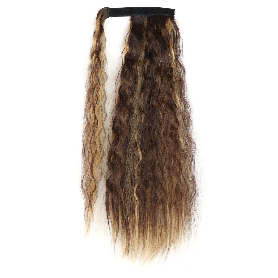 MISS WIG Lifelike Corn Wave Ponytail Wrapped Elevated Natural Extension Hairpin Bundle Hair Ponytail Natural Hair Extension
