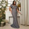 Foreign Trade Sexy Long Sequined Evening Dress for Banquets, Weddings, Birthdays, Bridesmaid Dresses, Party Dress 4XL