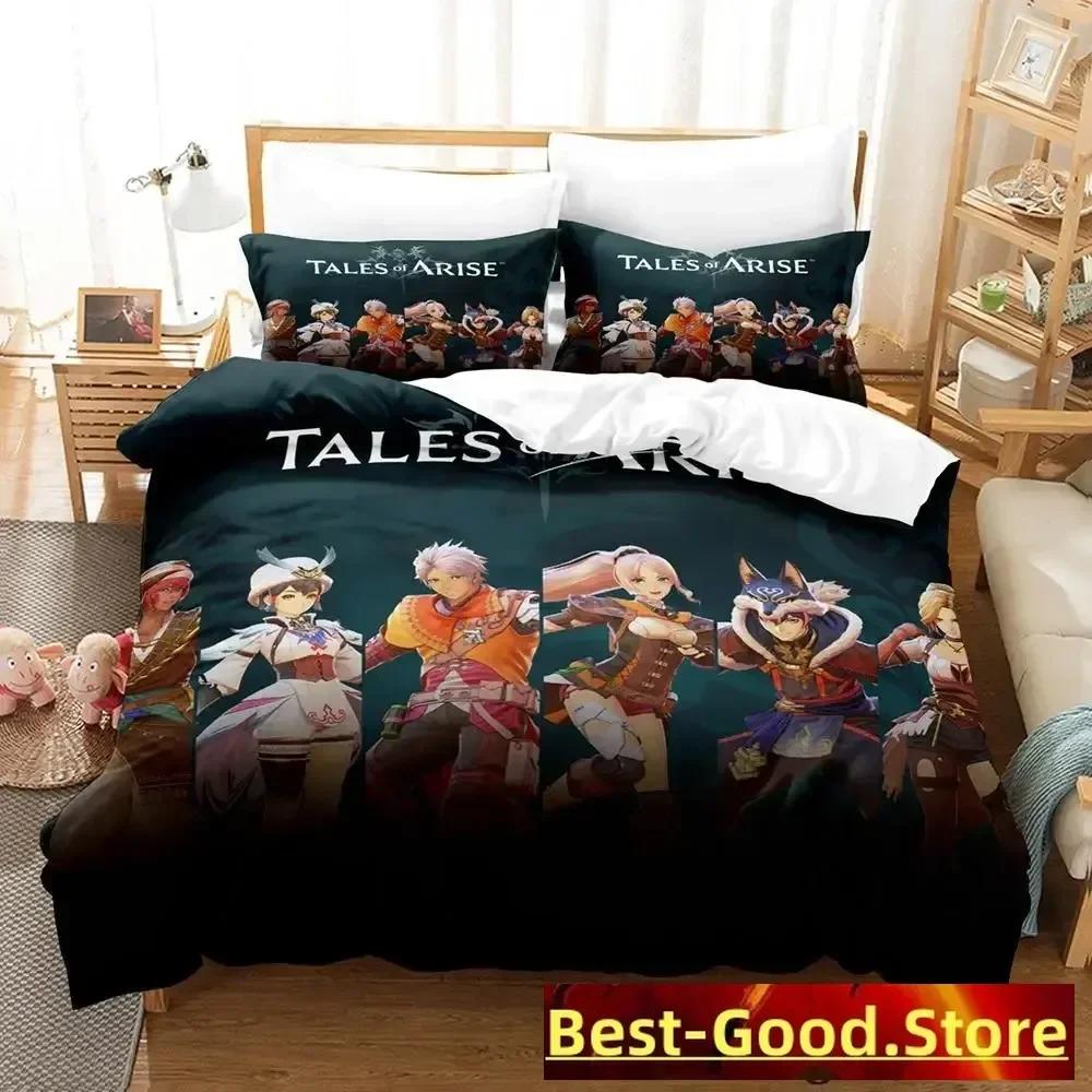Tales of Arise Beding Set Einzelbett Doppelbett Bedrucktes Bettwäsche-Set Mit Kissenbezug Bett Weiche Bettdecke Weich Einzel Doppel Queen Super King-Size Abmessungend