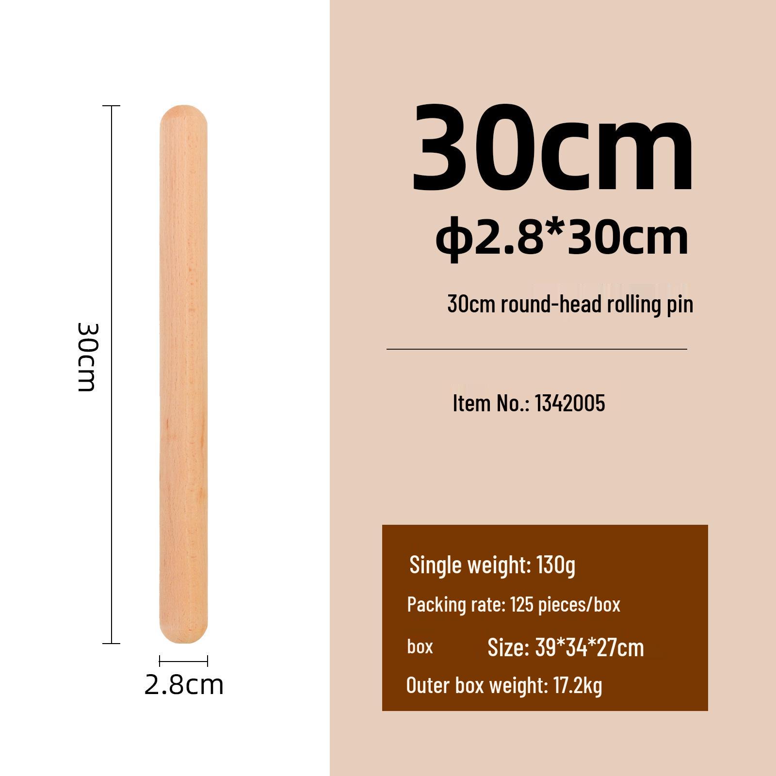 Сплошная буковая скалка для пельменей, лапши и выпечки Solid Wood