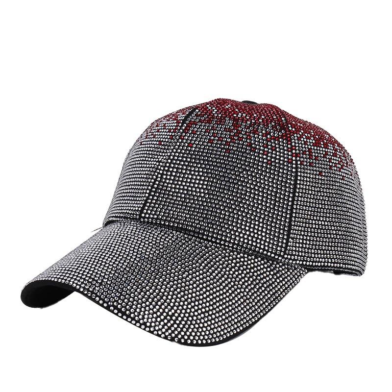 New Light Luxury Full Diamond Contrasting Color Baseball Cap Sunscreen Sun Hat Showing Face Small Versatile Rhinestone Hat Vacation Hat