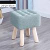 Elastic Foot Rest Stool Solid Wood Square Ottoman for Changing Small Shoes Sofa Bench Hallway Furniture Home Decoration