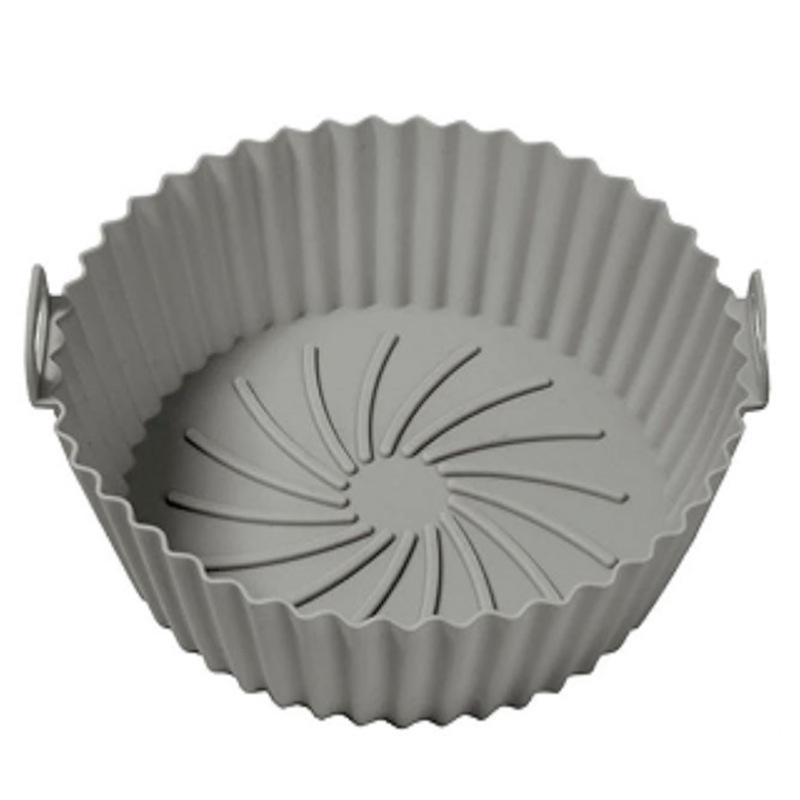 

Силиконовая корзина для фритюрницы, многоразовая силиконовая форма для фритюрницы, кастрюли, противня для духовки, коврика для жареной курицы, аксессуаров для фритюрницы серый