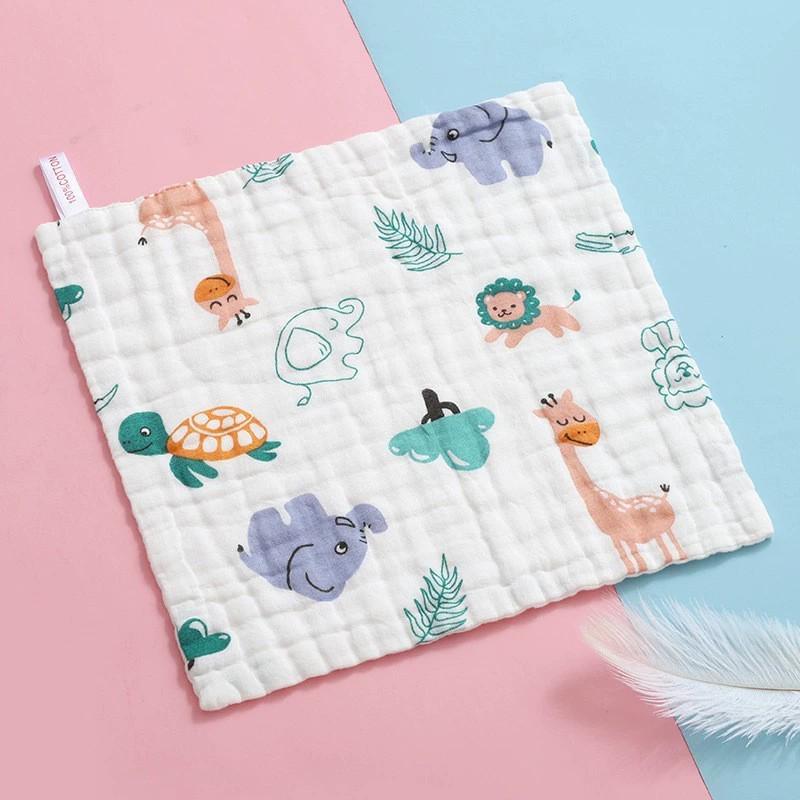 Six-Layer Pure Cotton Baby Gauze Towel - Soft, High-Density Square Towels for Face and Bib Use