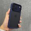 Custodia Trasparente Arancione Opaca di Lusso per iPhone 17 Pro Max 17Pro 17 Pulsanti Metallici Sensazione Pelle Cover Protettiva Antiurto