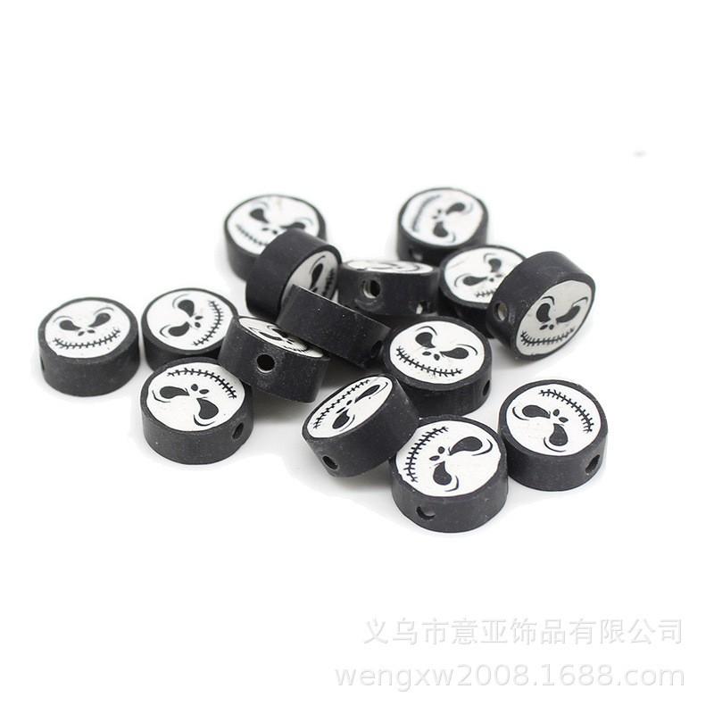 Halloween Polymer Clay Beads Spooky Skull Pumpkin Ghost Spacer DIY Jewelry Making 10mm 1000pcs