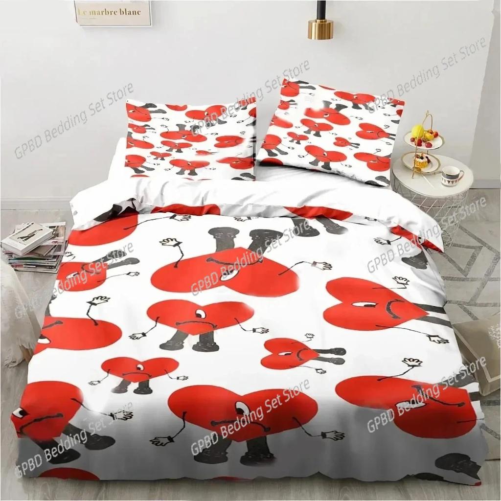 3D Funy Bad Buny Un Verano Sin Ti Beding Set Bedrom Soft Modern Bedspreads Comefortable Soft with Soft Fabric Duvet Cover Quilt Pilowcase