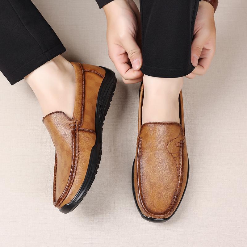 Men's Casual Leather Moccasins - 2025 Autumn, Breathable, Soft Sole, Slip-On Driving Shoes