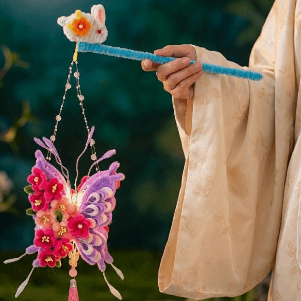 DIY Material Kit Twisted Stick Butterfly Lantern Handmade Butterfly Flower Lantern Hanfu Props