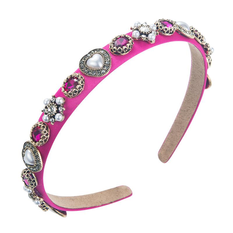 Women's Hairband Crystal Pearl Alloy Accessories Hair Band Grottoes Fine Edge Face Wash Hair Accessories
