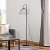 Floor Lamp Elegant Design Metal Standing Lamp with Rattan Decoration Ideal for Home Office Restaurant and Café 44 x 34 x 154 cm Black