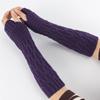 Fashion Elastic Candy Color Long Knitted Gloves Arm Warmers Thick Warm Fingerless  Mittens