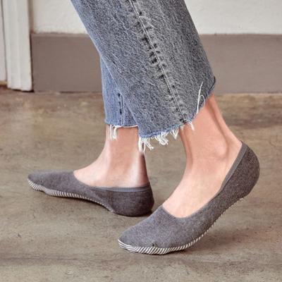 Γυναικείες Αντιολισθητικές Ψεύτικες Κάλτσες Abiruz Γκρι Ριγέ GK-17