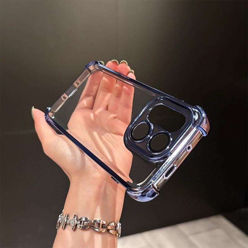 Case For OnePlus 15 Electroplated Transparent Four-Corner Anti-fall Phone Back Cover For OnePlus 15 Shell Shockproof Bumper