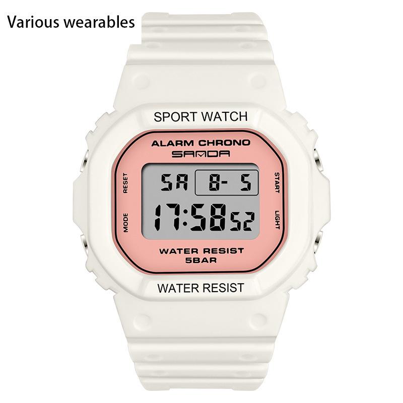 Quadratische multifunktionale elektronische Uhr Sportuhr wasserdichte im Dunkeln leuchtende Studentenmodeuhr