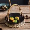 Wuhe Ceramic Serving Plate with Bamboo Handle