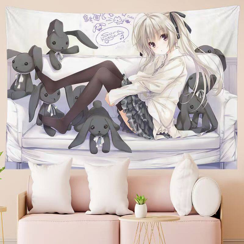 Yosuga no Sora Sora Kasugano Tapestry Kawaii Anime Girl Wall Hanging 2D Otaku Decor for Bedroom Dorm Soft Print Wall Art