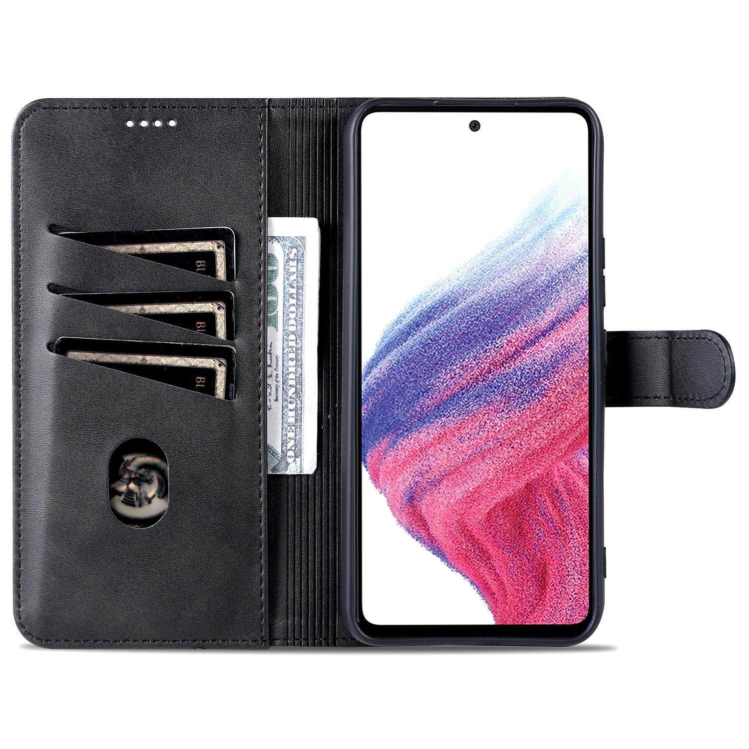 

AZNS For Samsung Galaxy A55 5G Leather Case Wallet Phone Cover Magnetic Clasp Brown