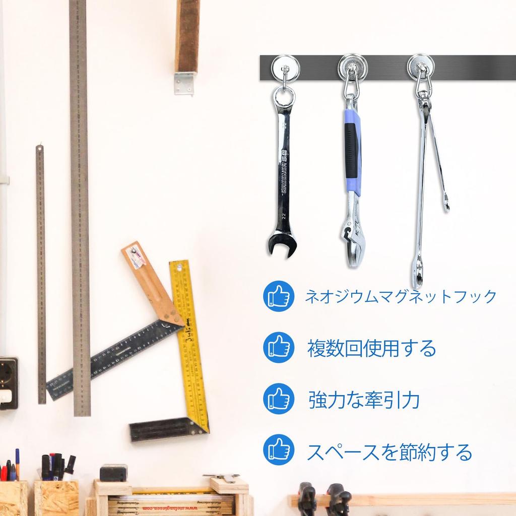 Strong Magnet 25mm Pack of Neodymium Magnets with Carabiner Maximum Load Capacity of Super for Commercial Outdoor and Wall Mounting Hooks, Diameter,