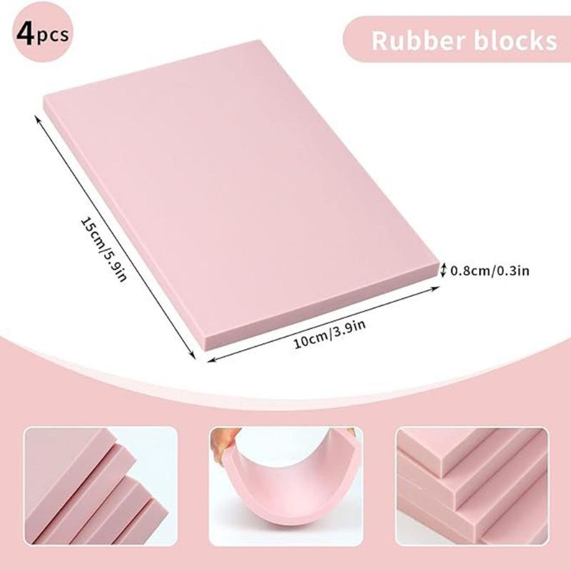 Rubber Stamp Making Kit, Block Printing Starter Tool, Linoleum Cutter with 6 Type Roller, Tracings Paper