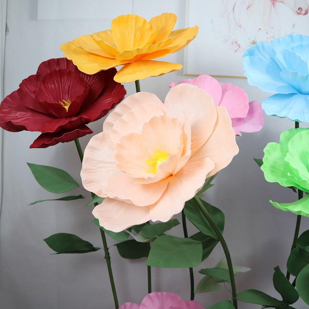 NEW 40cm Artificial Flower Large Size Outdoor Use PE Foam Flower Foam Material New Design Photo Booth Backdrop Wedding Backdrop