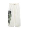 2025 Summer Silk Satin Print Midi Skirt: European & American Trend