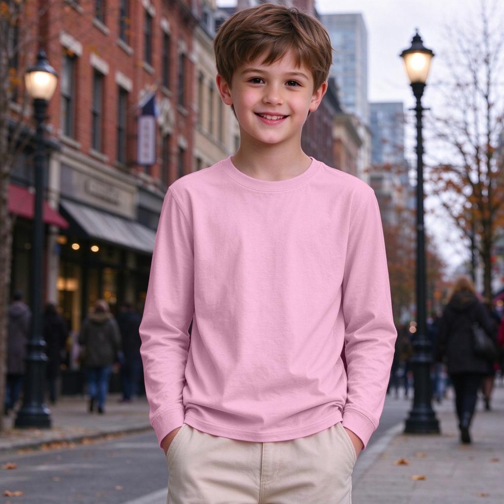 Jungen und Mädchen Langarm Farbshirt Lässiges Bequemes Oberteil für den täglichen Gebrauch und die Schule