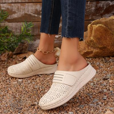 Zapatillas de Mujer Verano Exterior 2025 Nuevas Sandalias de Plataforma Cómodas Zapatillas Casuales Ligeras Huecas Zapatos de Punta Cerrada Chanclas Mujer