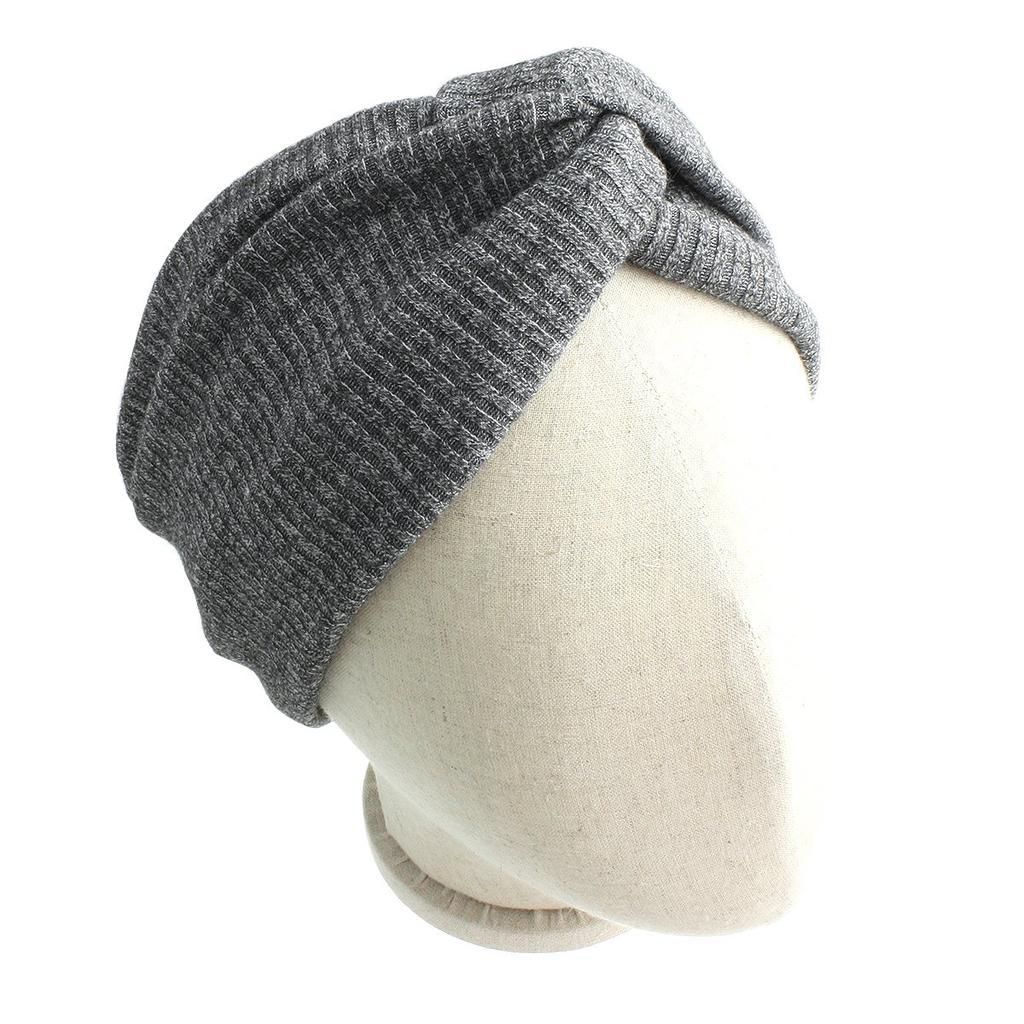 VINGTAINE Ribbed Turban Cross Hair Hairband, Headband, Accessory, Simple, Wide, Gray, HB-50-GY
