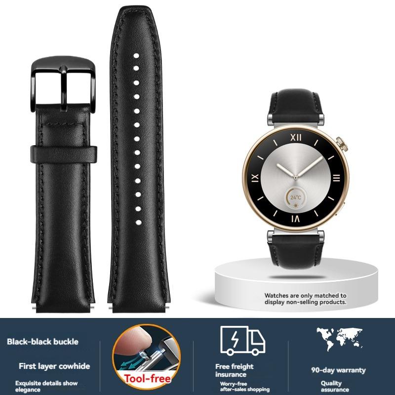 For Huawei Watch GT4 strap Calfskin sports watch New Cowhide fashionable 41mm leather replacement wristband accessories 18mm