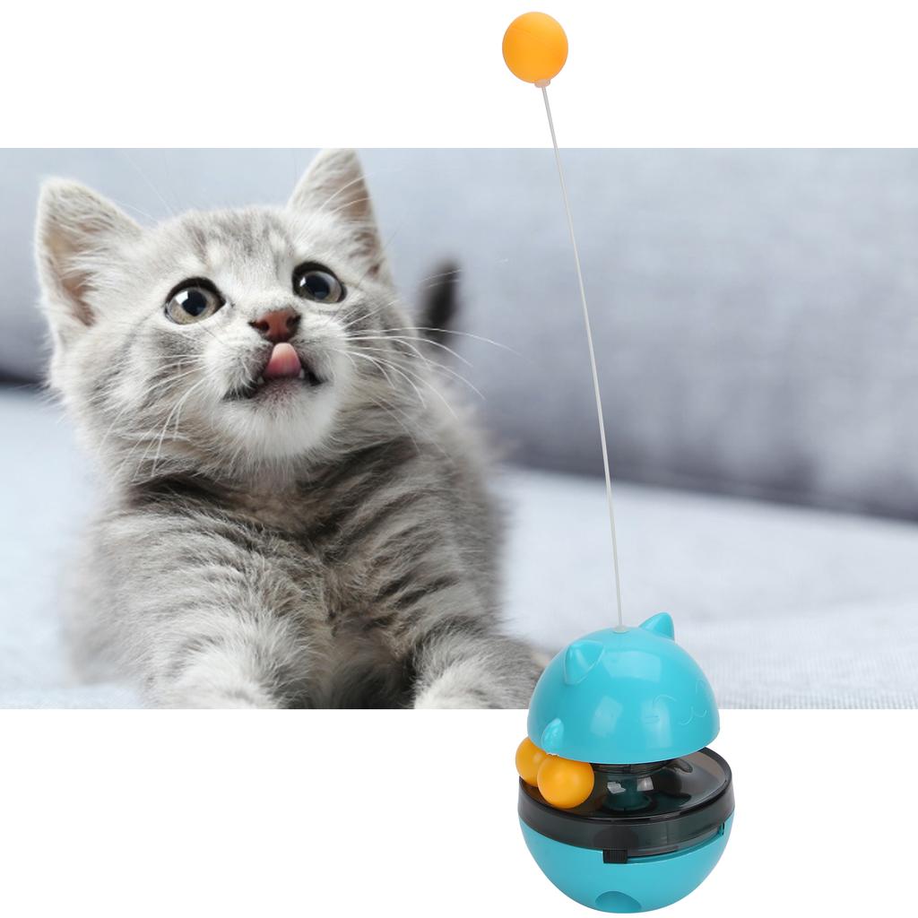 Pets Cats Leaking Food Dispenser ABS Rolling for Tumbler Ball Training Interactive ToysBlue