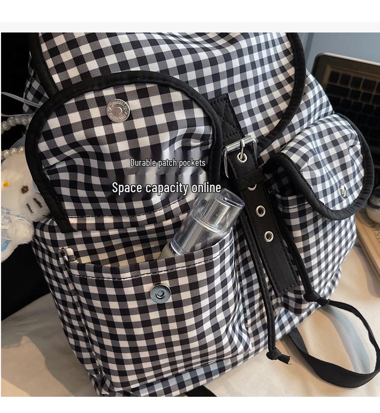 Cross-Border 2025 Plaid Commuter Backpack - Large Capacity, Versatile Schoolbag
