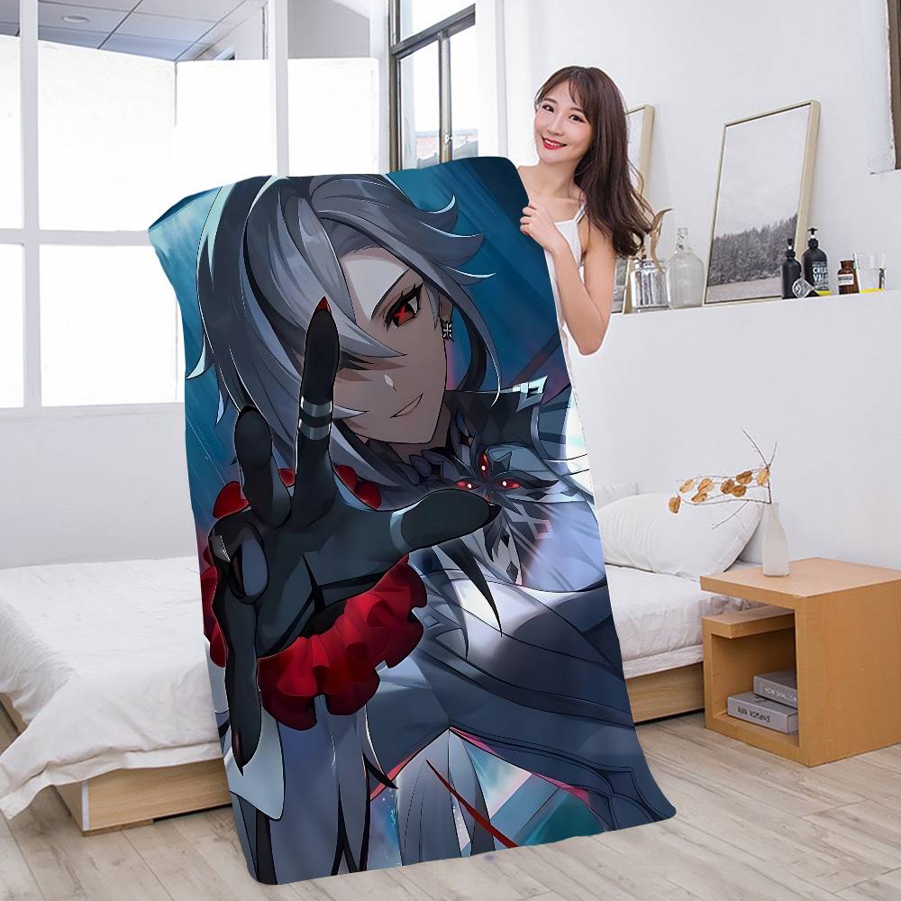 Genshin Impact Arlecchino Anime Beach Swimming Towel Soft Absorbent Washcloth Children's Gifts For Kids Travel Camping Gym