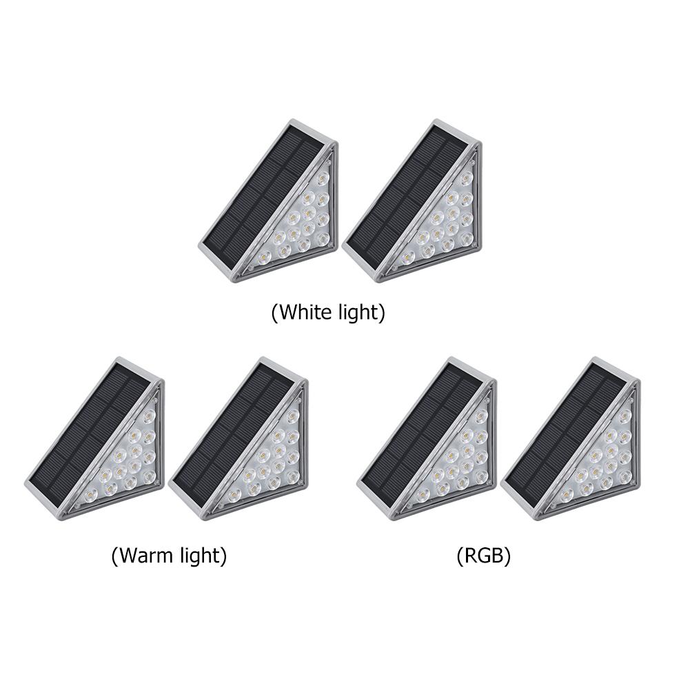 2 Pack Solar Landscape Light Ip67 Waterproof Stair Step Paver Lamp White/warm White/rgb Color for Outdoor Garden Courtyard Decor