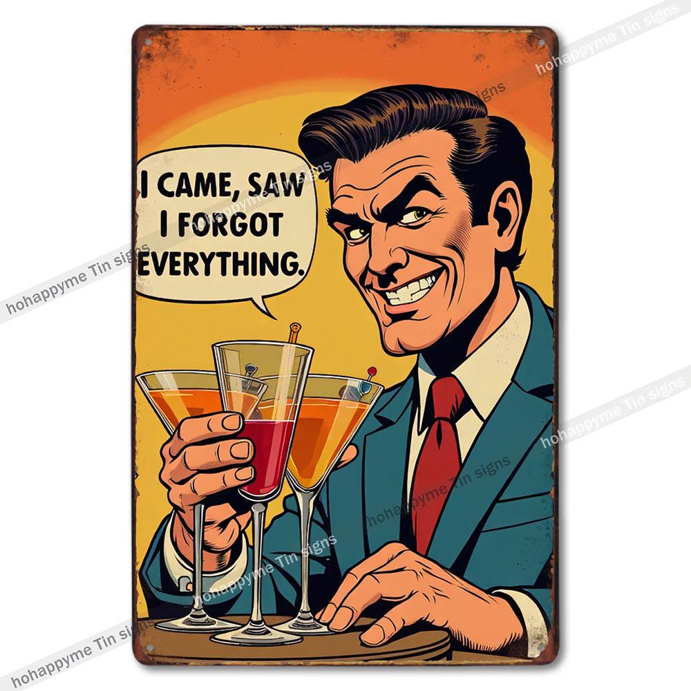 Retro Alkohol Blechschild Metall Vintage Plakette Bar Wandkunst Küche Wohnzimmer Schlafzimmer Party Dekoration