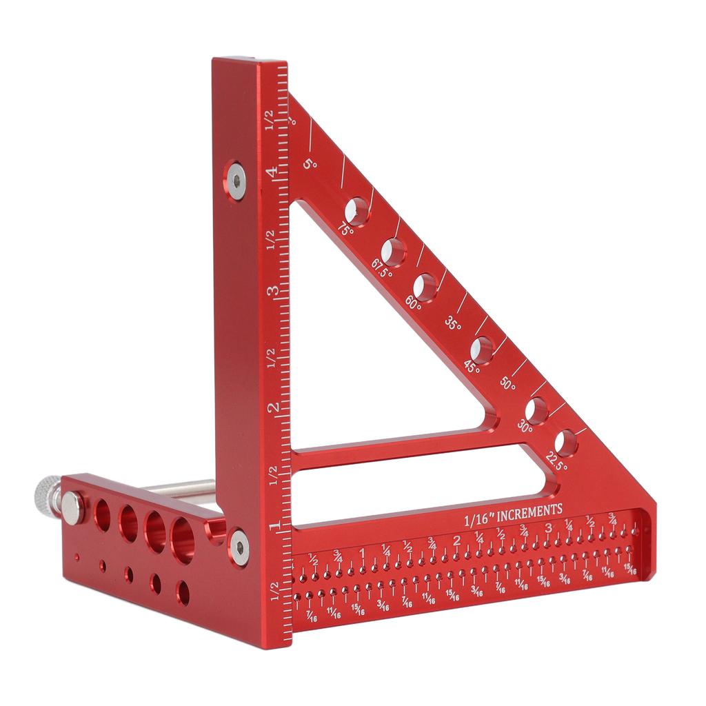 Rigla de măsurat la 90 de grade 5 inch 22,5 grade ?90 de grade Aliaj de Aluminiu Echer de Tâmplar cu Găuri de Trasare pentru