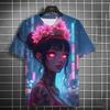Summer Harajuku Anime Girl Graphic T Shirt For Men 3D Print Fashion Loose Short Sleeve Tops Kawaii Cool Street Style Y2k Tops