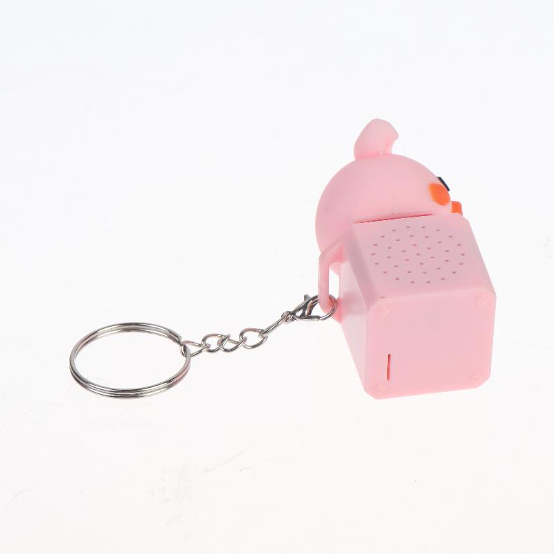 Pig Keychain Usb Clicky Keyboard Fidget Button Led Sound Keychain Adorable Design For Bag Pendant Stress Relief Small Gifts