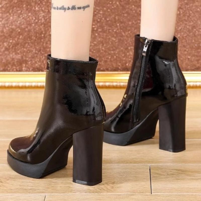 2026 New High Heels Women Snow Ankle Boots Platform Round Toe Sexy Shoes Chunky Chelsea Boots Trend Winter Goth Botas Mujer