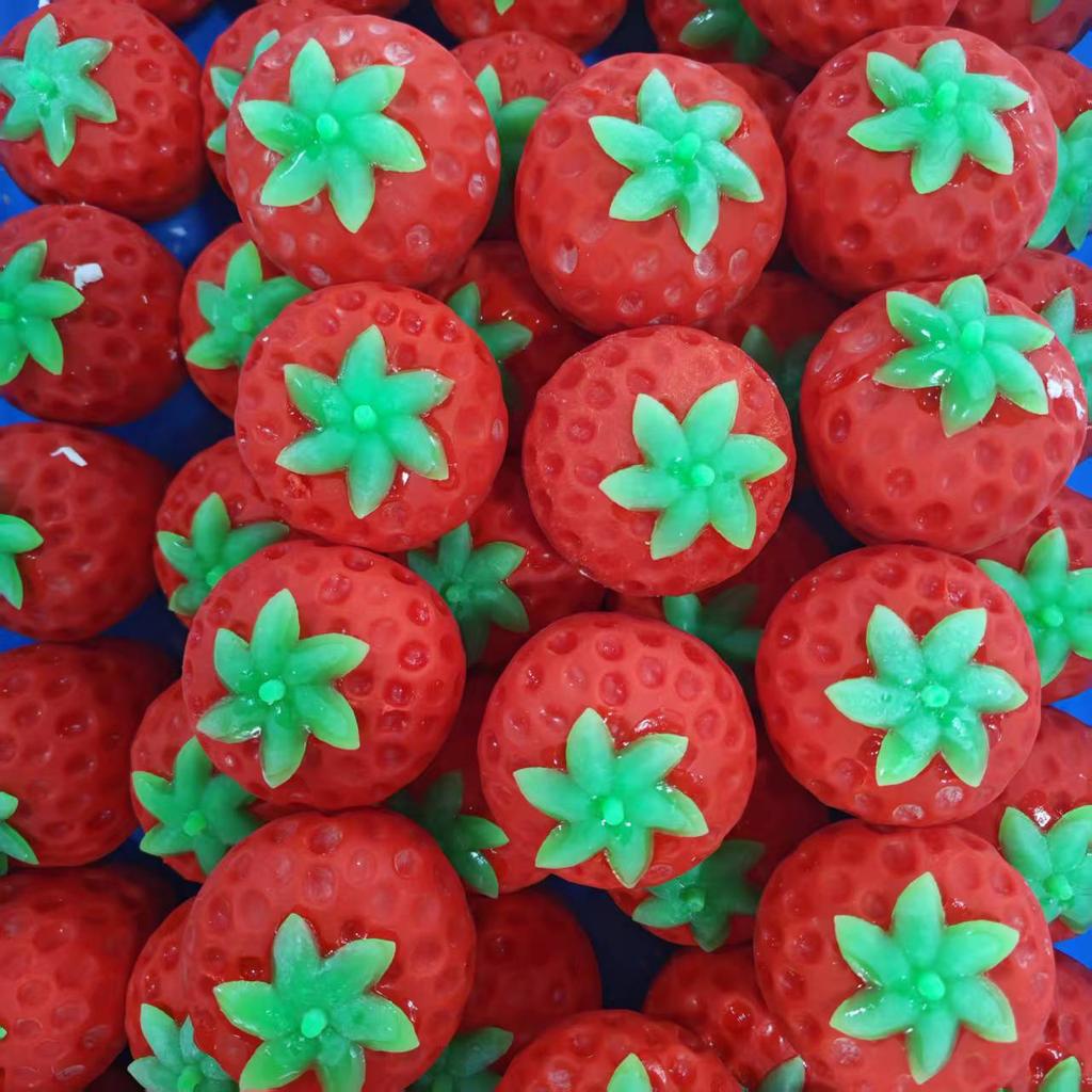 Crispy Strawberry Handmade Squishy Ball Diy Crispy Crinkly Building Block Stress Relief Toy Cross Border Bestseller Gift