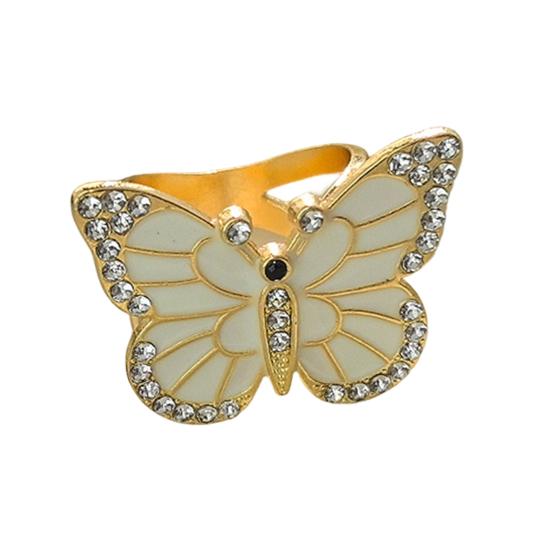 Rhinestone Butterfly Scarf Ring Elegant Scarf Clip Ring X-shape Scarf Holder Ring белый