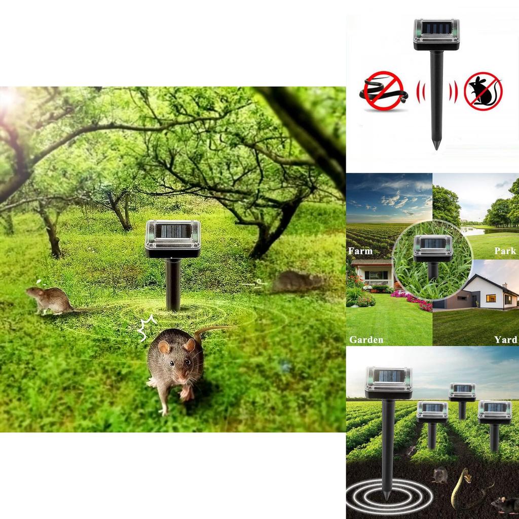 Kein IP Solar Schädlingsbekämpfer Elektronischer Ultraschall Nager- und Vogelabwehrer für Garten und Rasen