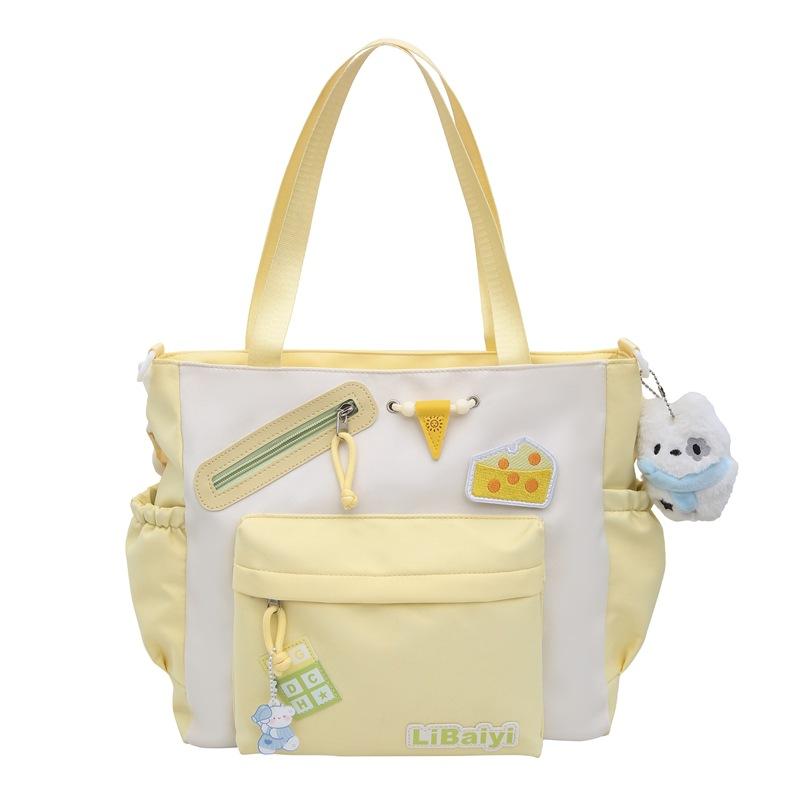 

Нишевая Милая Сумка для Репетиторства Студенческая Легкая Сумка для Японской Девушки Большой Вместимости Сумка для Художественного Класса На Плечо Кроссбоди single package жёлтый