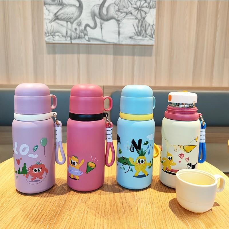 Cartoon Kinder Thermosflasche 450ml Mit Auslaufsicherem Deckel Für Outdoor-Aktivitäten